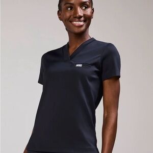 Figs Sona FORMx Slim V-Neck Scrub Top-NAVY